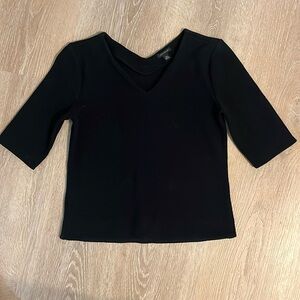 Ann Taylor black textured top xs